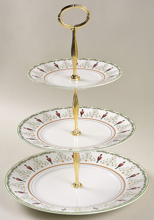 Grenadiers 13 7/8"-14 1/4" 3-Tiered Serving Tray(DP,SP,BB) HC by Bernardaud-1