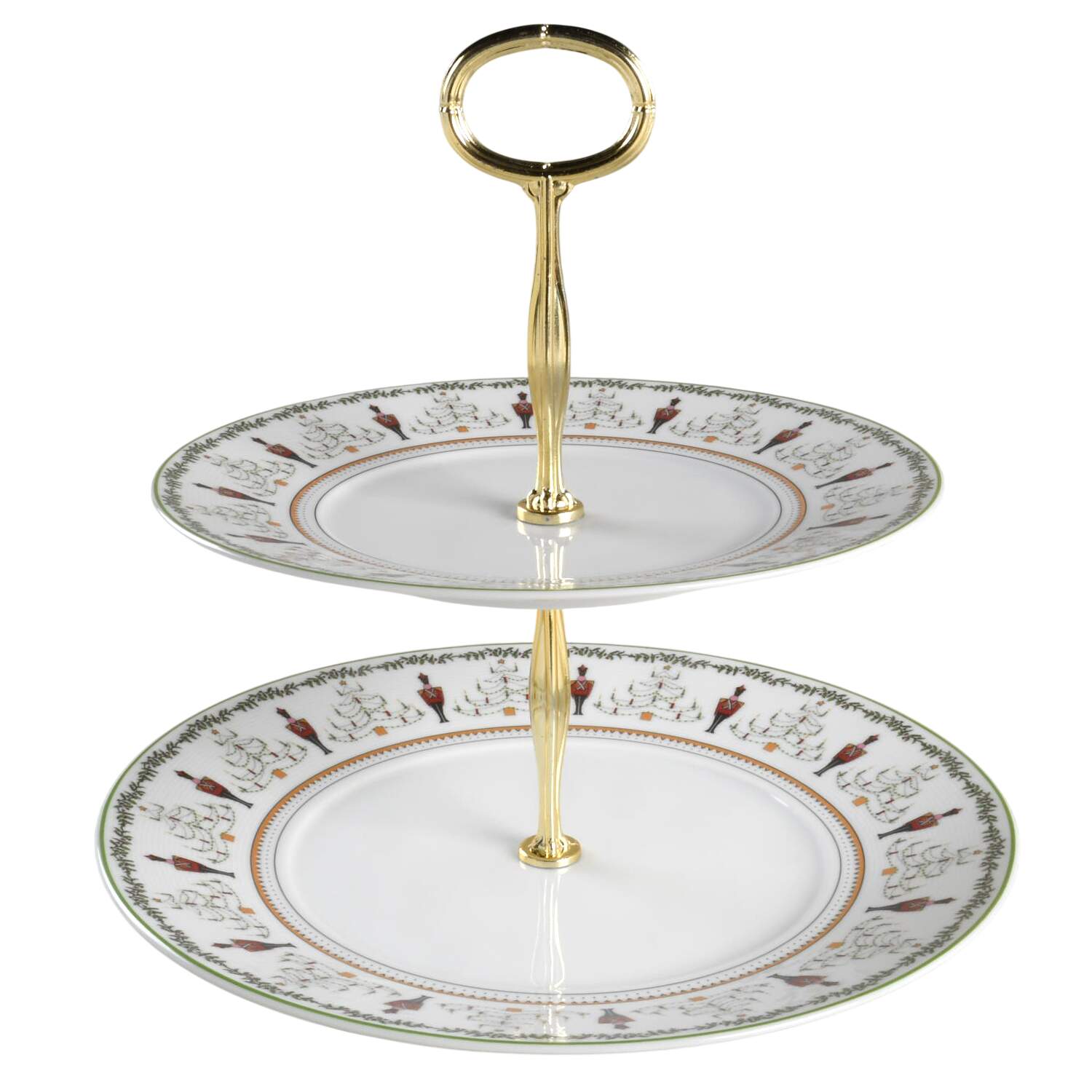 Grenadiers 6 5/8"-10"  2 Tiered Serving Tray (Dp, Sp) HC by Bernardaud-1