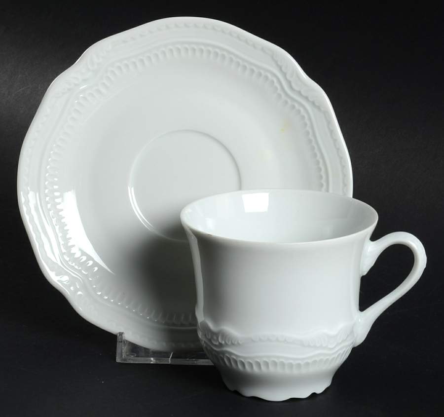Harcourt Flat Cup & Saucer Set by Bernardaud-1