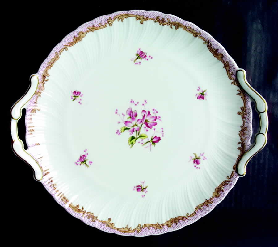 Henriette Rose Handled Cake Plate by Bernardaud-1