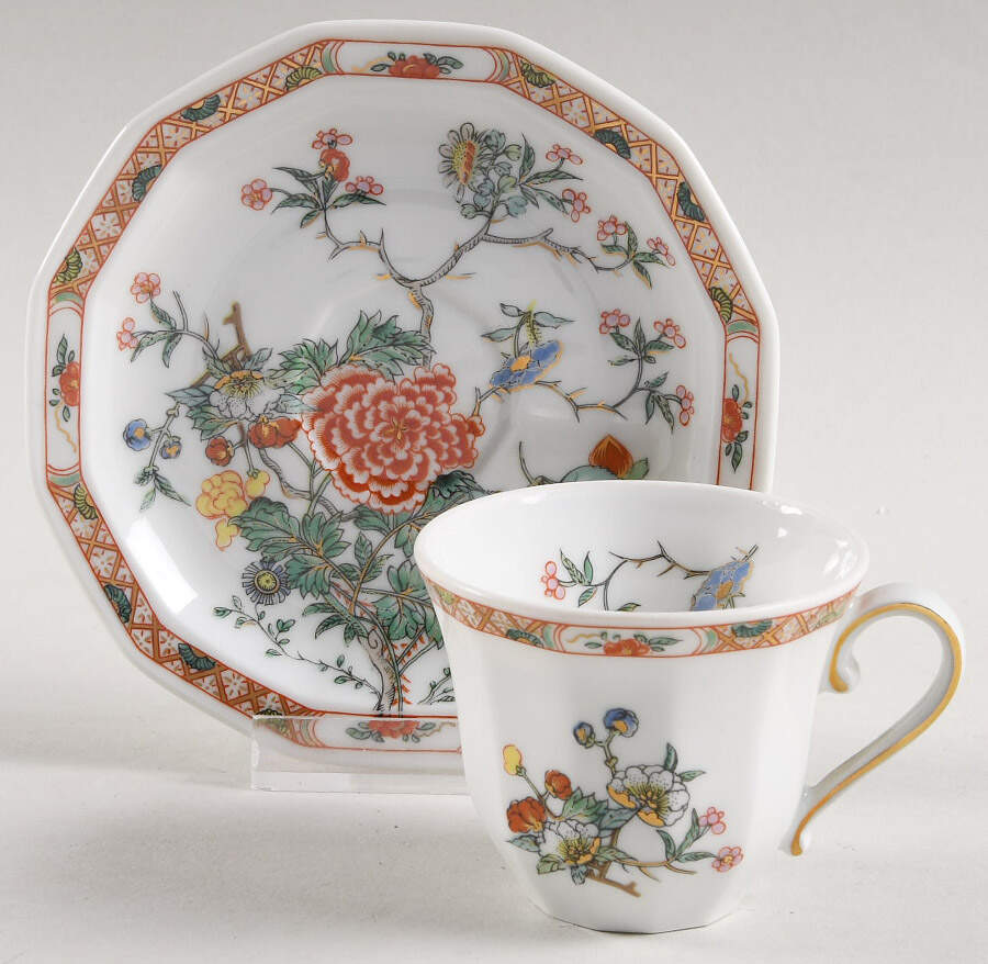 Hong Kong Flat Demitasse Cup & Saucer Set by Bernardaud-1