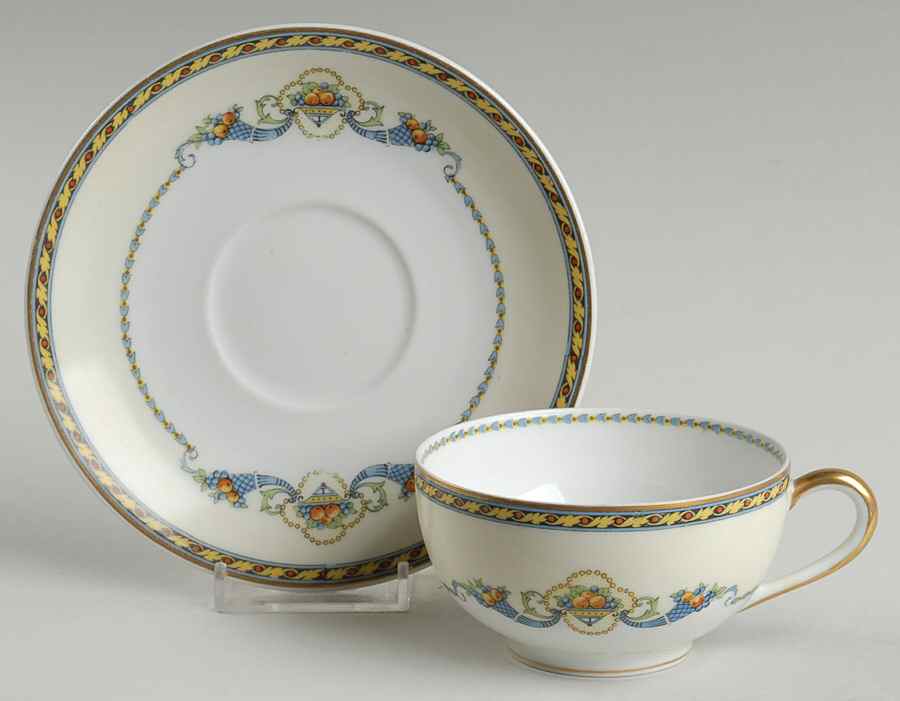 Horn of Plenty Flat Cup & Saucer Set by Bernardaud-1