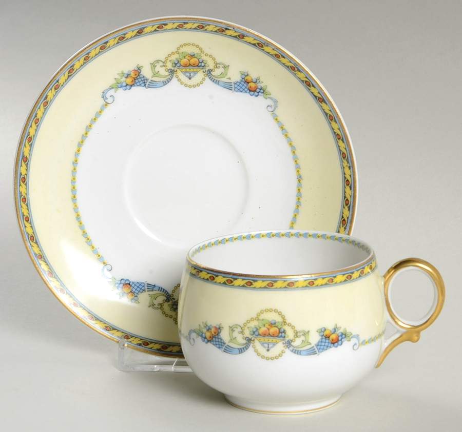 Horn of Plenty Flat Cup & Saucer Set by Bernardaud-1