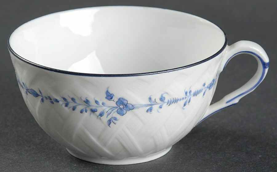 Hortense Blue (Blue Trim) Flat Cup by Bernardaud-1
