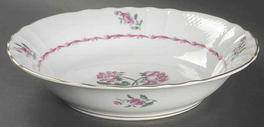 Hortense Pink (Gold Trim) 9" Round Vegetable Bowl by Bernardaud-1
