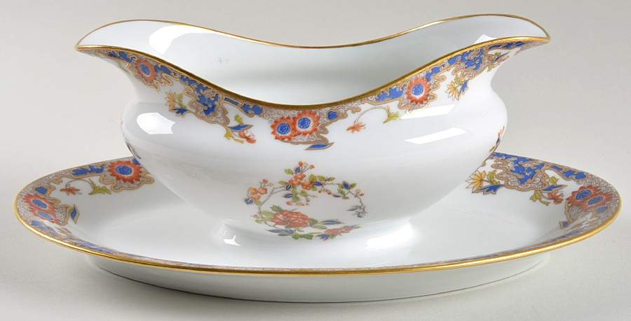 Karikal Gravy Boat with Attached Underplate by Bernardaud-1