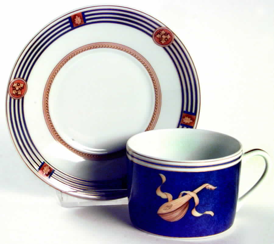 Kent Blue Flat Cup & Saucer Set by Bernardaud-1