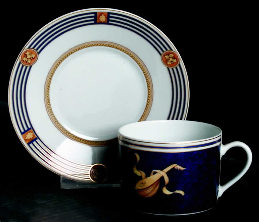 Kent Uni Blue Flat Cup & Saucer Set by Bernardaud-1