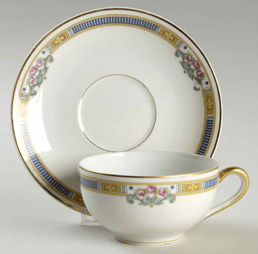 Lafayette Georgian Flat Cup & Saucer Set by Bernardaud-1