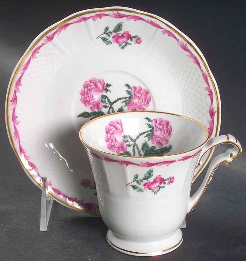 Les Deux Roses Footed Cup & Saucer Set by Bernardaud-1