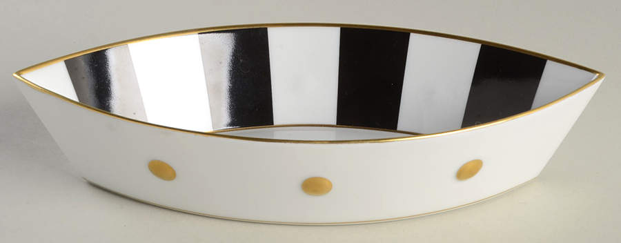 Lipari Black 8" Oval Tray by Bernardaud-1
