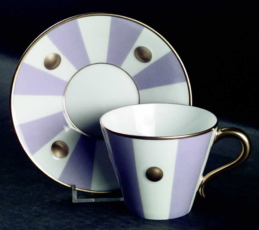 Lipari Lavender Flat Cup & Saucer Set by Bernardaud-1