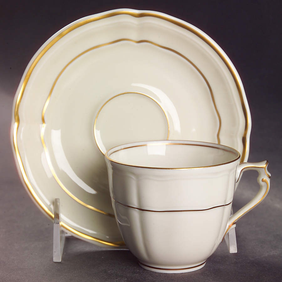 Louis XV Flat Demitasse Cup & Saucer Set by Bernardaud-1
