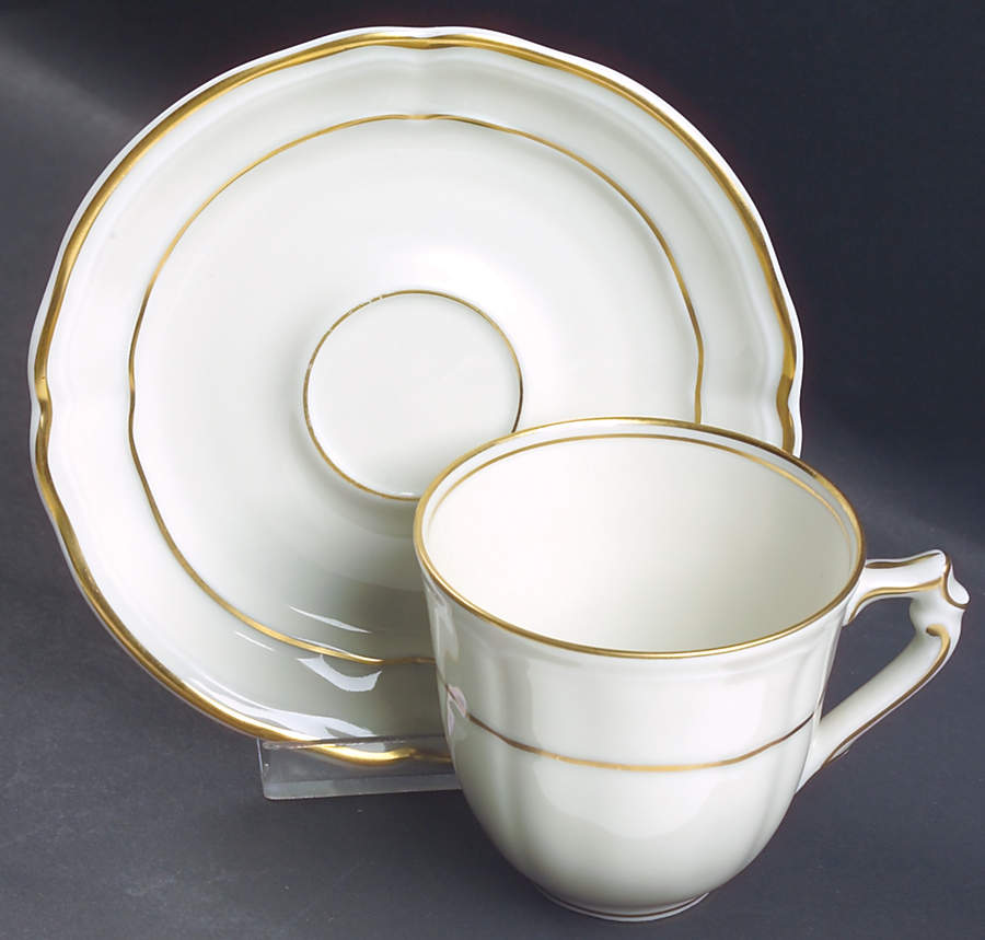Louis XV Flat Cup & Saucer Set by Bernardaud-1
