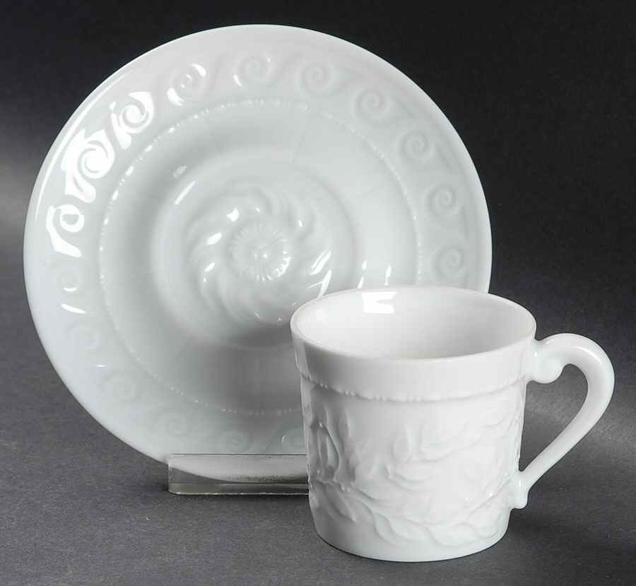 Louvre Flat Demitasse Cup & Saucer Set by Bernardaud-1