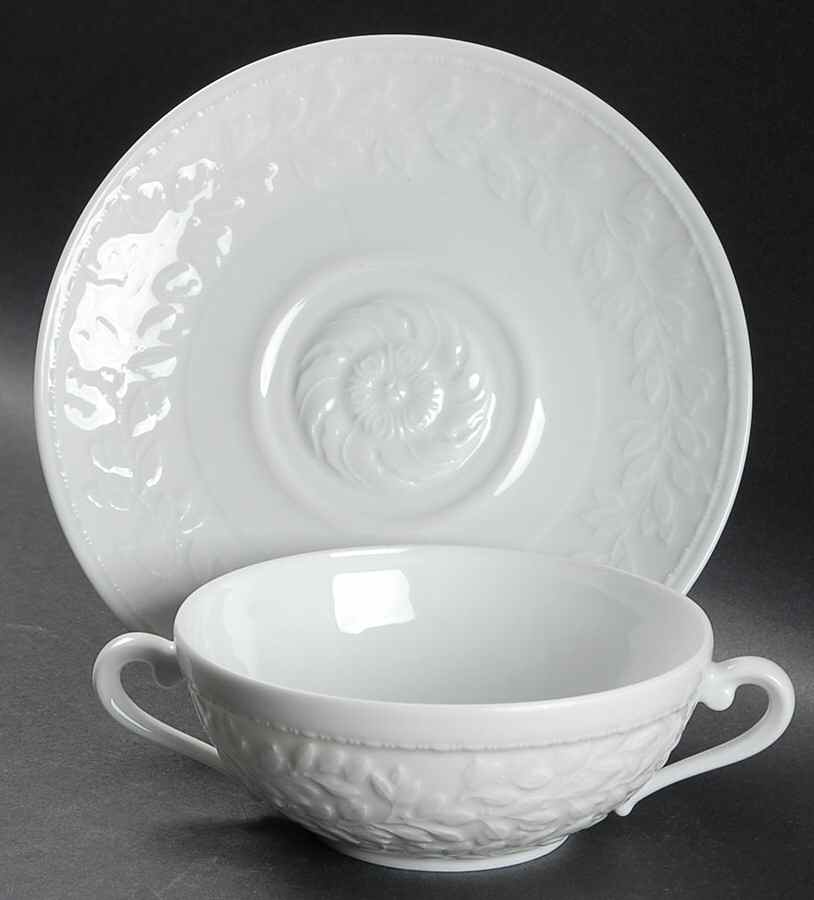 Louvre Flat Cream Soup Bowl & Saucer Set by Bernardaud-1
