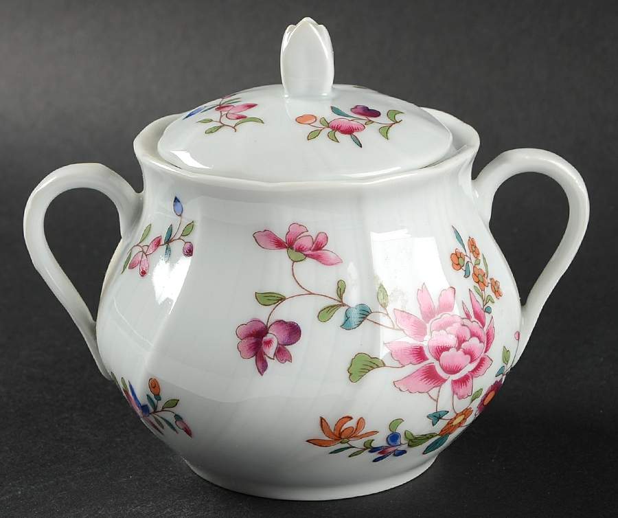 Lowestoft Sugar Bowl & Lid by Bernardaud-1