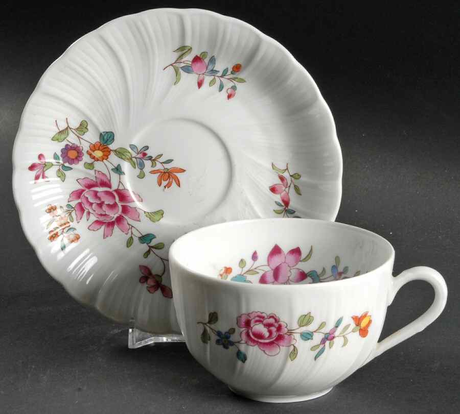 Lowestoft Flat Cup & Saucer Set by Bernardaud-1