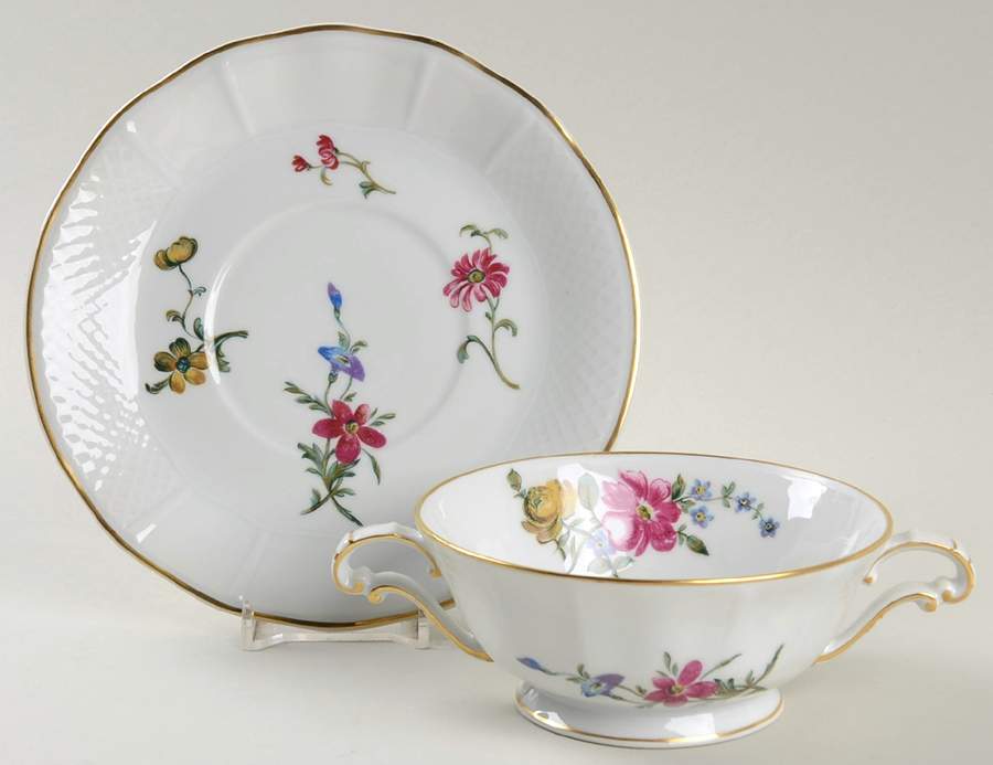 Madeleine Footed Cream Soup Bowl & Saucer Set by Bernardaud-1