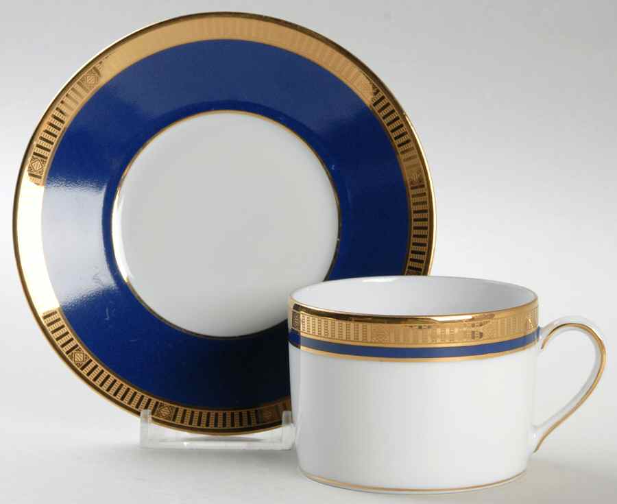Madison Blue Flat Cup & Saucer Set by Bernardaud-1