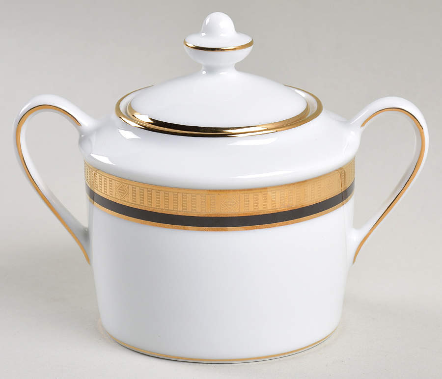 Madison Black Sugar Bowl & Lid by Bernardaud-1