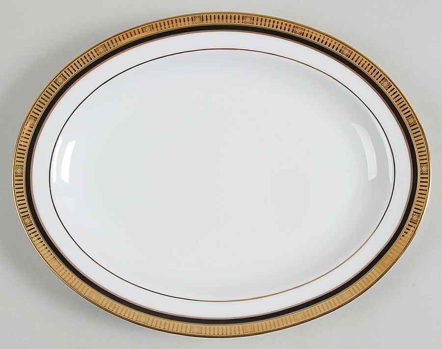 Madison Black 11" Oval Serving Platter by Bernardaud-1