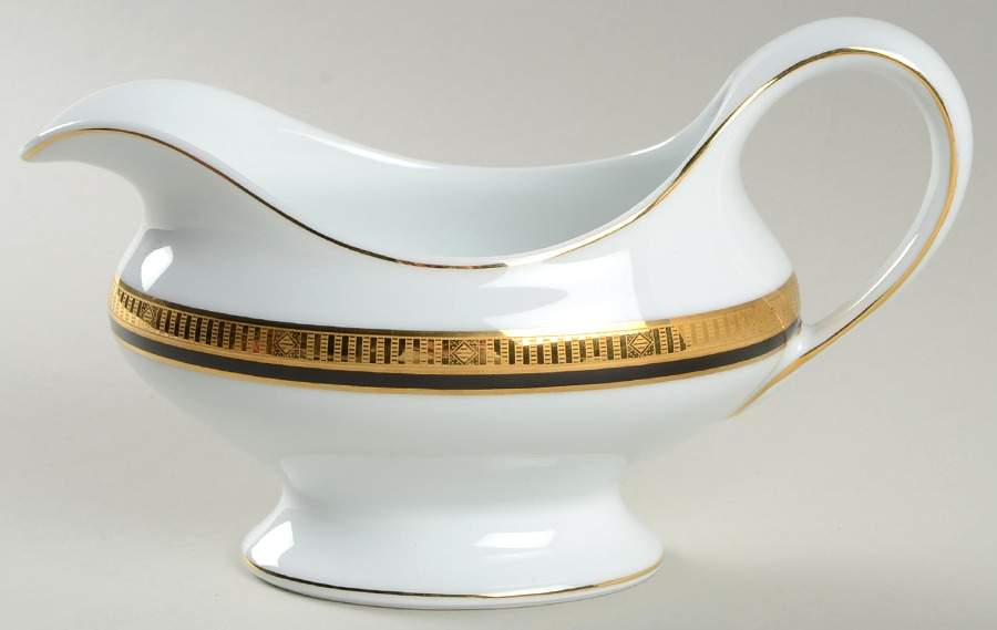Madison Black Gravy Boat by Bernardaud-1