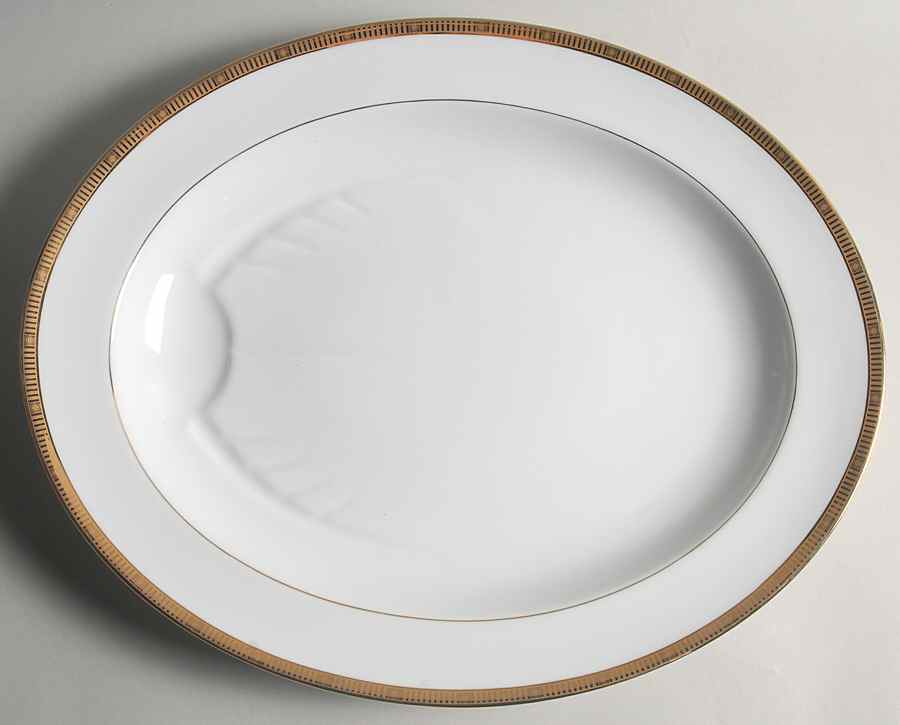 Madison Gold 17" Oval Serving Platter by Bernardaud-1