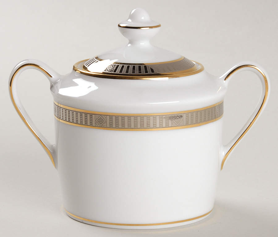 Madison Platinum Sugar Bowl & Lid by Bernardaud-1
