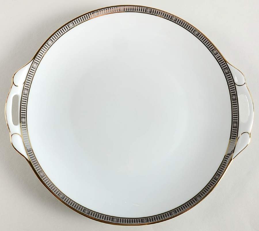 Madison Platinum Handled Cake Plate by Bernardaud-1