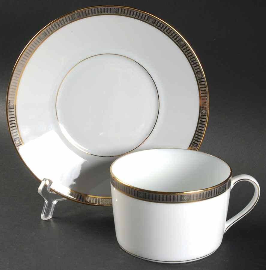 Madison Platinum Breakfast Cup & Saucer Set by Bernardaud-1