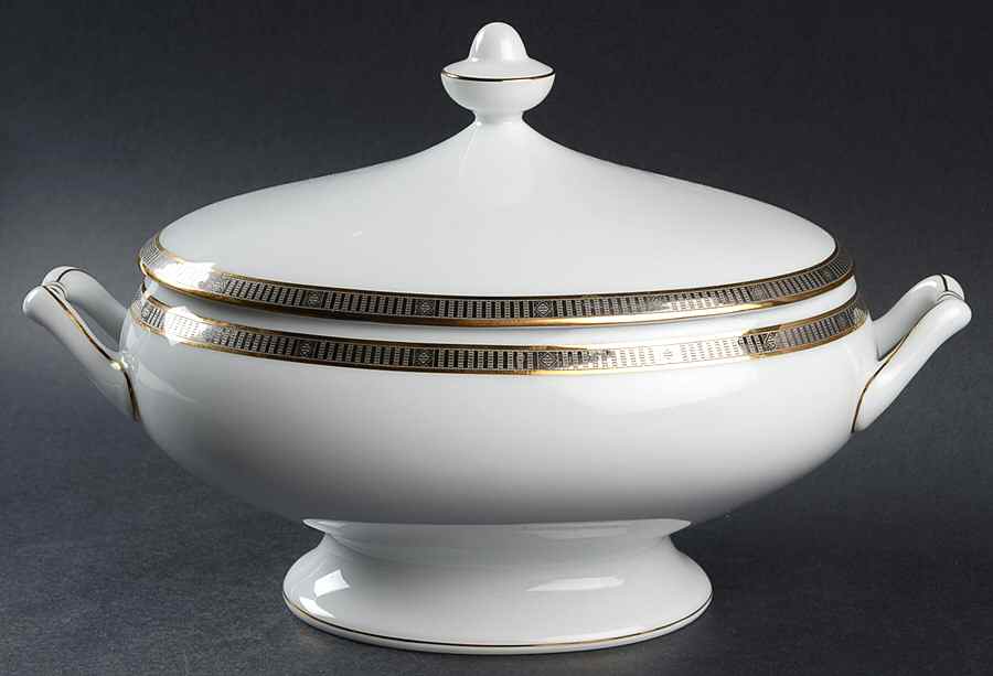 Madison Platinum Oval Covered Vegetable by Bernardaud-1