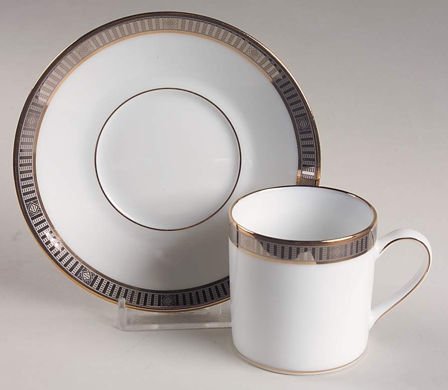 Madison Platinum Flat Demitasse Cup & Saucer Set by Bernardaud-1