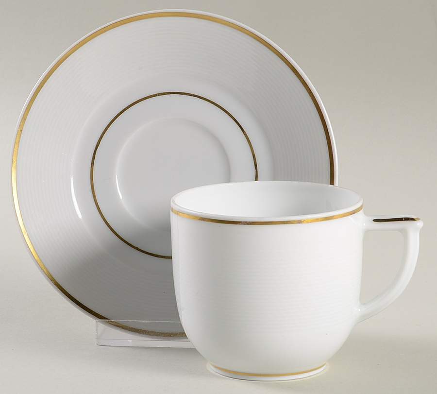 Marly Gold Flat Cup & Saucer Set by Bernardaud-1