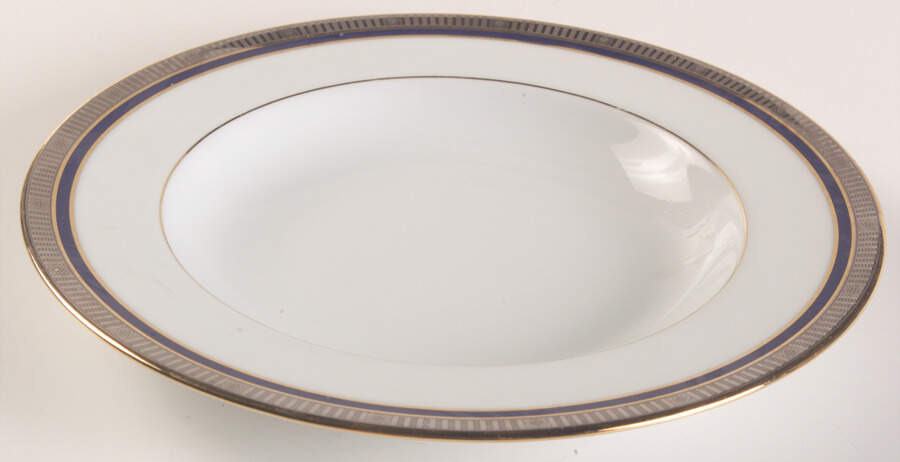 Madison Platinum Blue Rim Soup Bowl by Bernardaud-1
