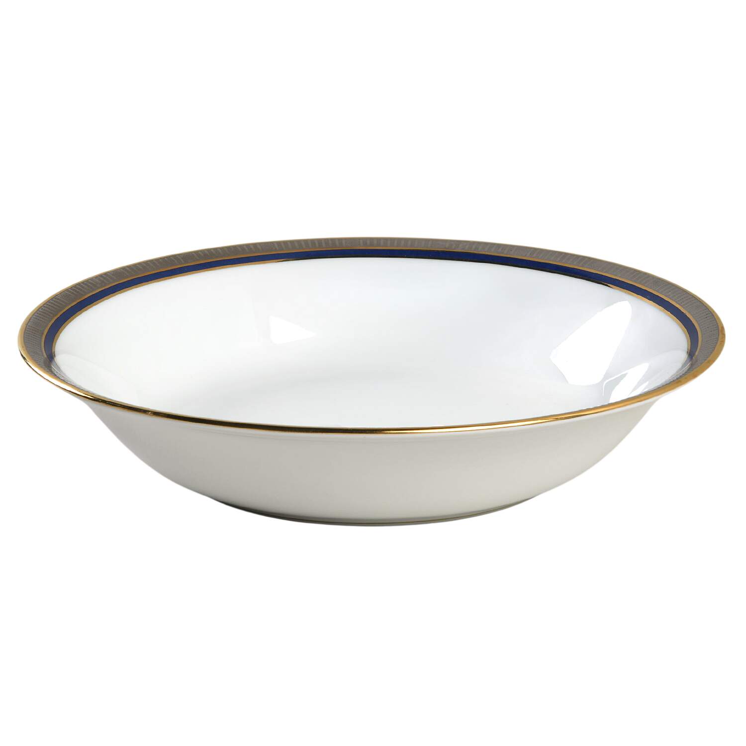 Madison Platinum Blue 9" Round Vegetable Bowl by Bernardaud-1