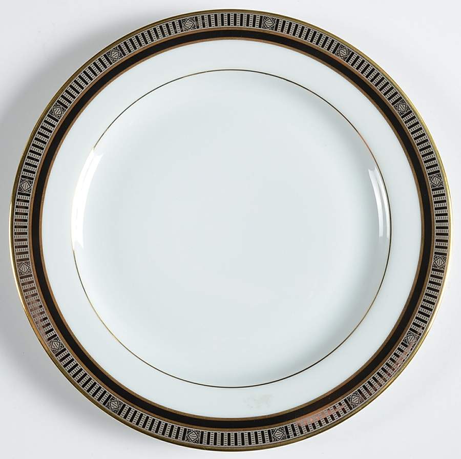 Madison Platinum Black Dessert/Pie Plate by Bernardaud-1
