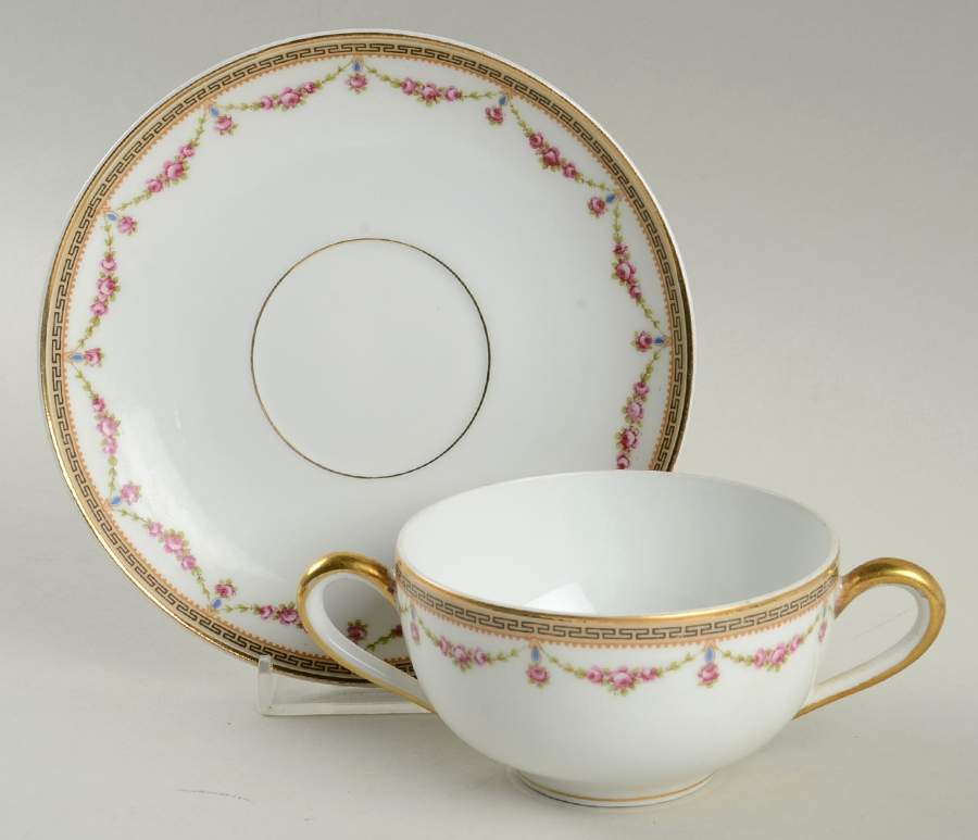 The Melrose Flat Bouillon Cup & Saucer by Bernardaud-1