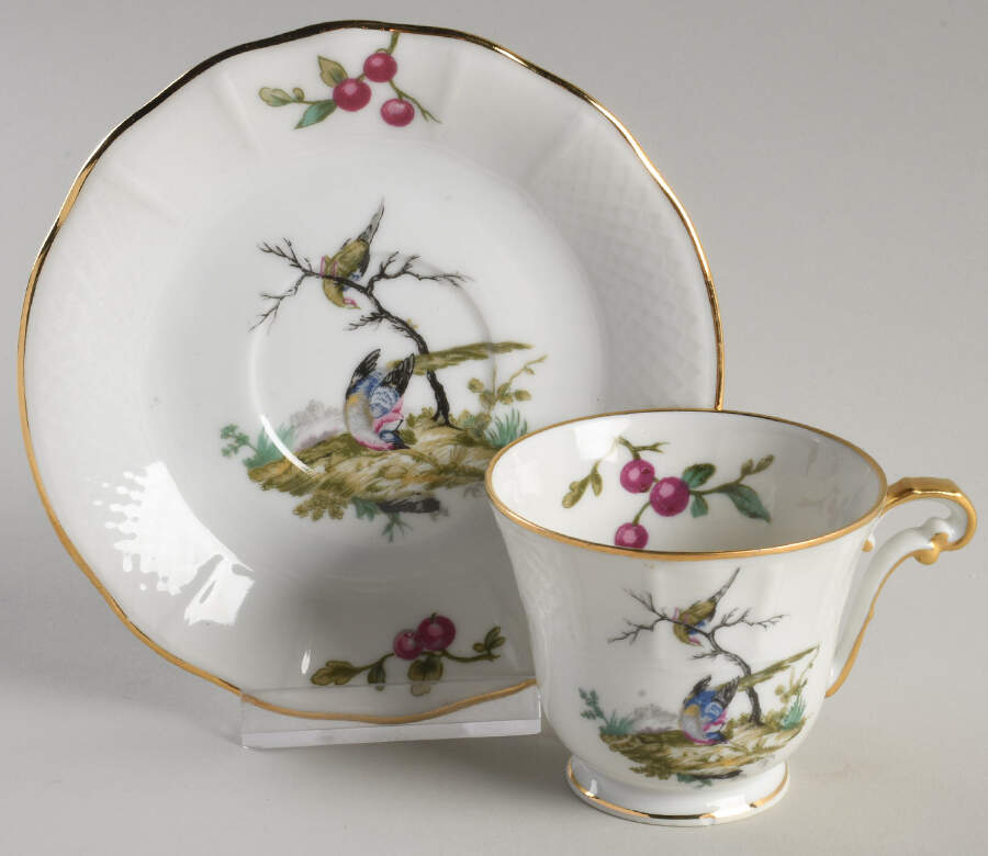 Mennecy Footed Demitasse Cup & Saucer Set by Bernardaud-1