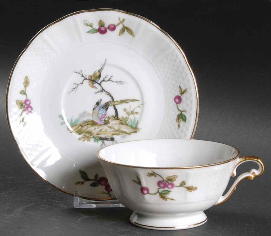 Mennecy Footed Cup & Saucer Set by Bernardaud-1