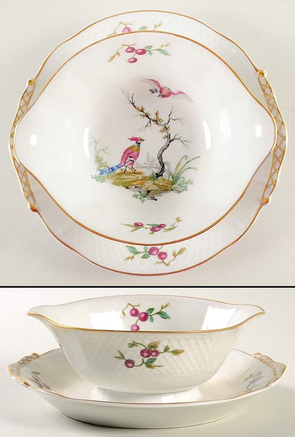 Mennecy Gravy Boat with Attached Underplate by Bernardaud-1
