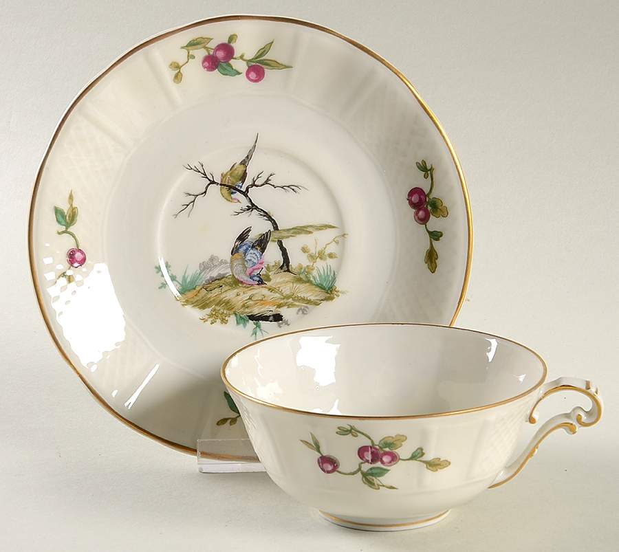 Mennecy Flat Cup & Saucer Set by Bernardaud-1