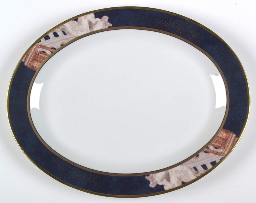 Metropoles 15" Oval Serving Platter by Bernardaud-1