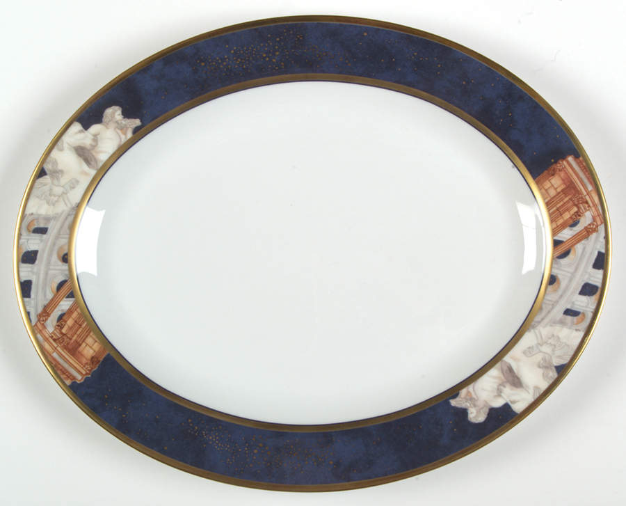 Metropoles 13" Oval Serving Platter by Bernardaud-1