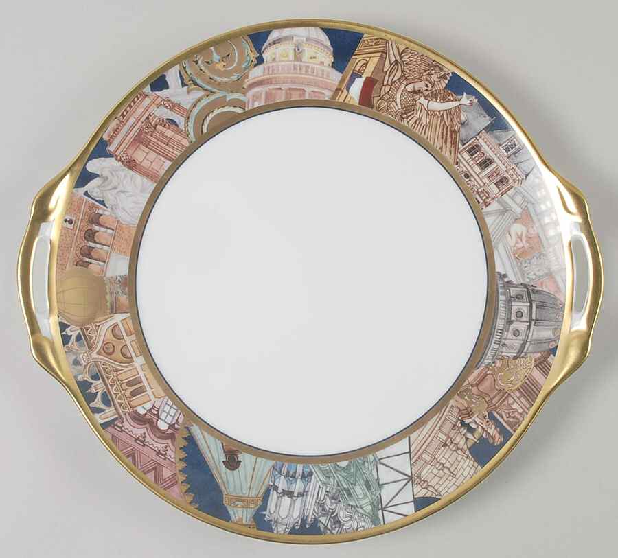 Metropoles Handled Cake Plate by Bernardaud-1