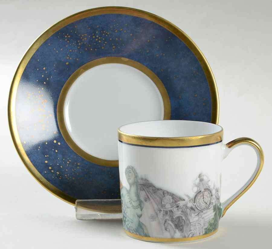 Metropoles Flat Demitasse Cup & Saucer Set by Bernardaud-1