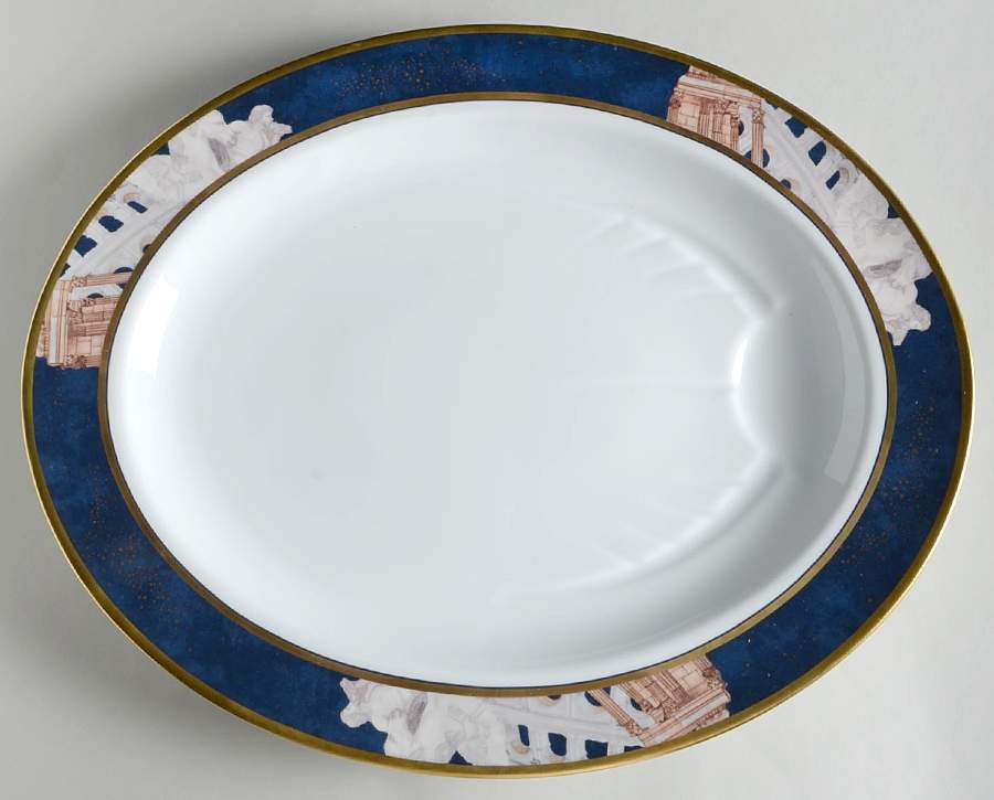 Metropoles 17" Oval Serving Platter by Bernardaud-1