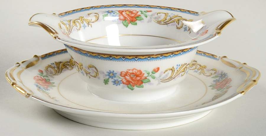 Monte Carlo (Older) Gravy Boat with Attached Underplate by Bernardaud-1