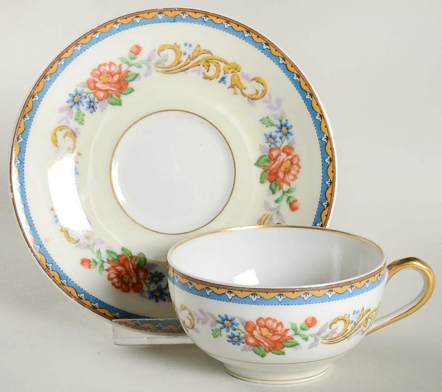 Monte Carlo (Older) Flat Cup & Saucer Set by Bernardaud-1