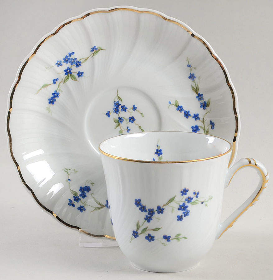 Myosotis Flat Cup & Saucer Set by Bernardaud-1